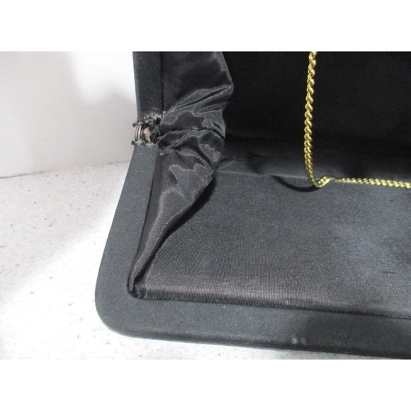 *Vintage RETRO Black Envelope Clutch Pour de Soie Evening Wristlet w Strap - Picture 4 of 6